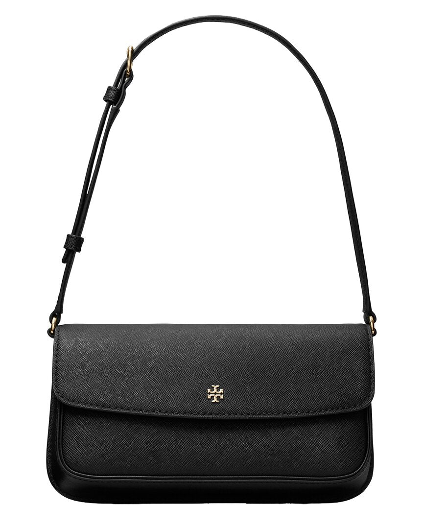 Tory Burch | Womens | Leather Flap Shoulder Bag | Black