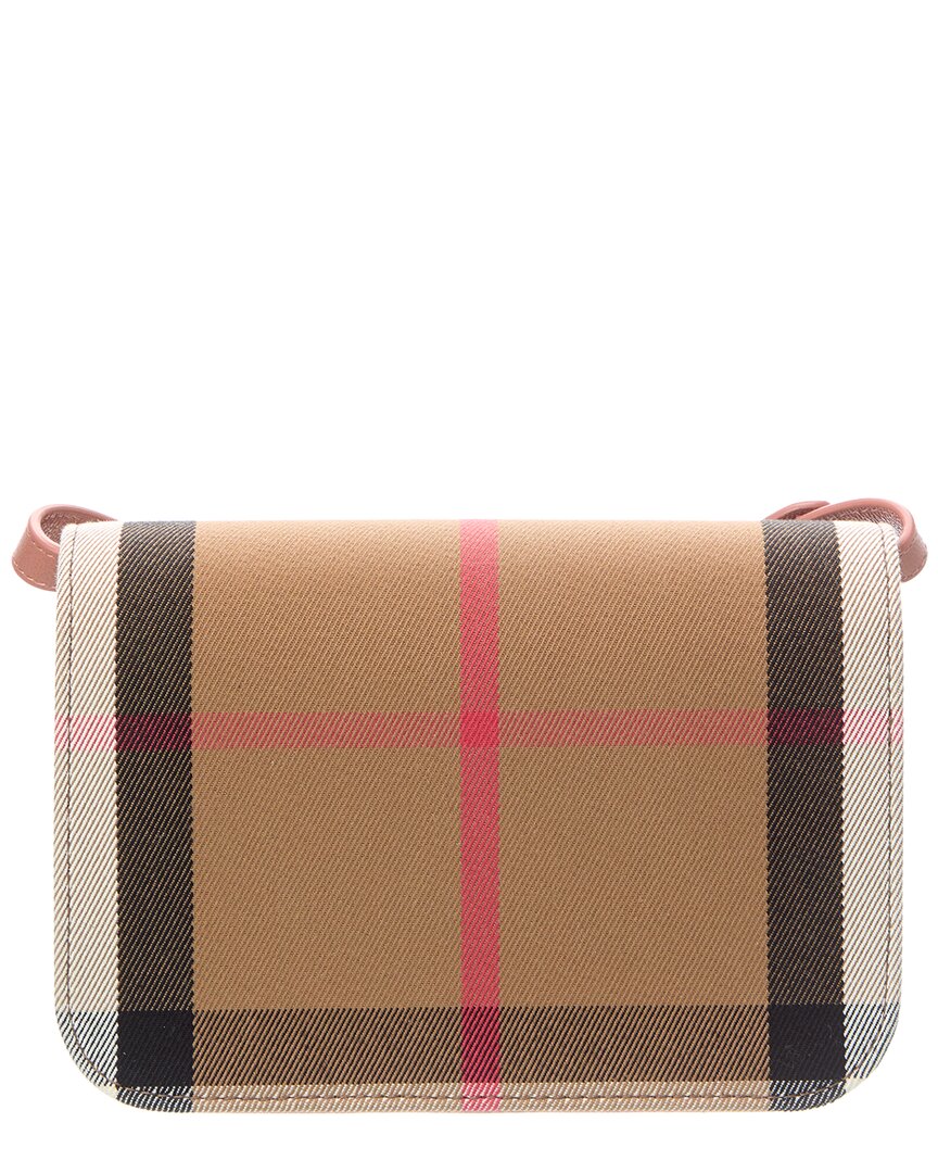 Burberry | Womens | Madison Check Canvas & Leather Crossbody | Dark Rosewood