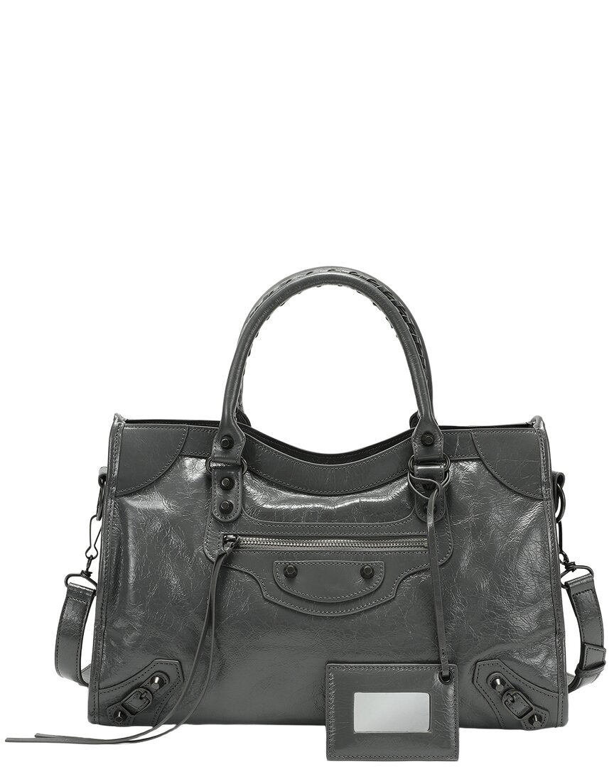 Tiffany & Fred Paris | Womens | Distressed Leather Satchel | Grey