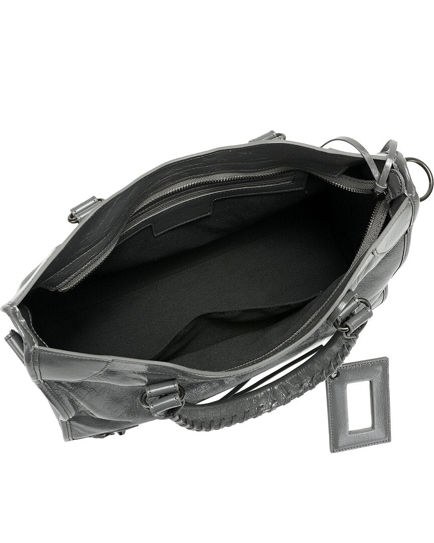 Tiffany & Fred Paris | Womens | Distressed Leather Satchel | Grey