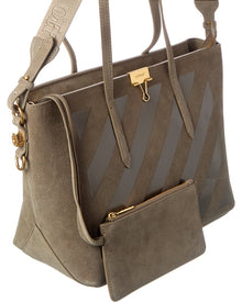 Off-White | Womens | Diagonal Suede Tote | Grey