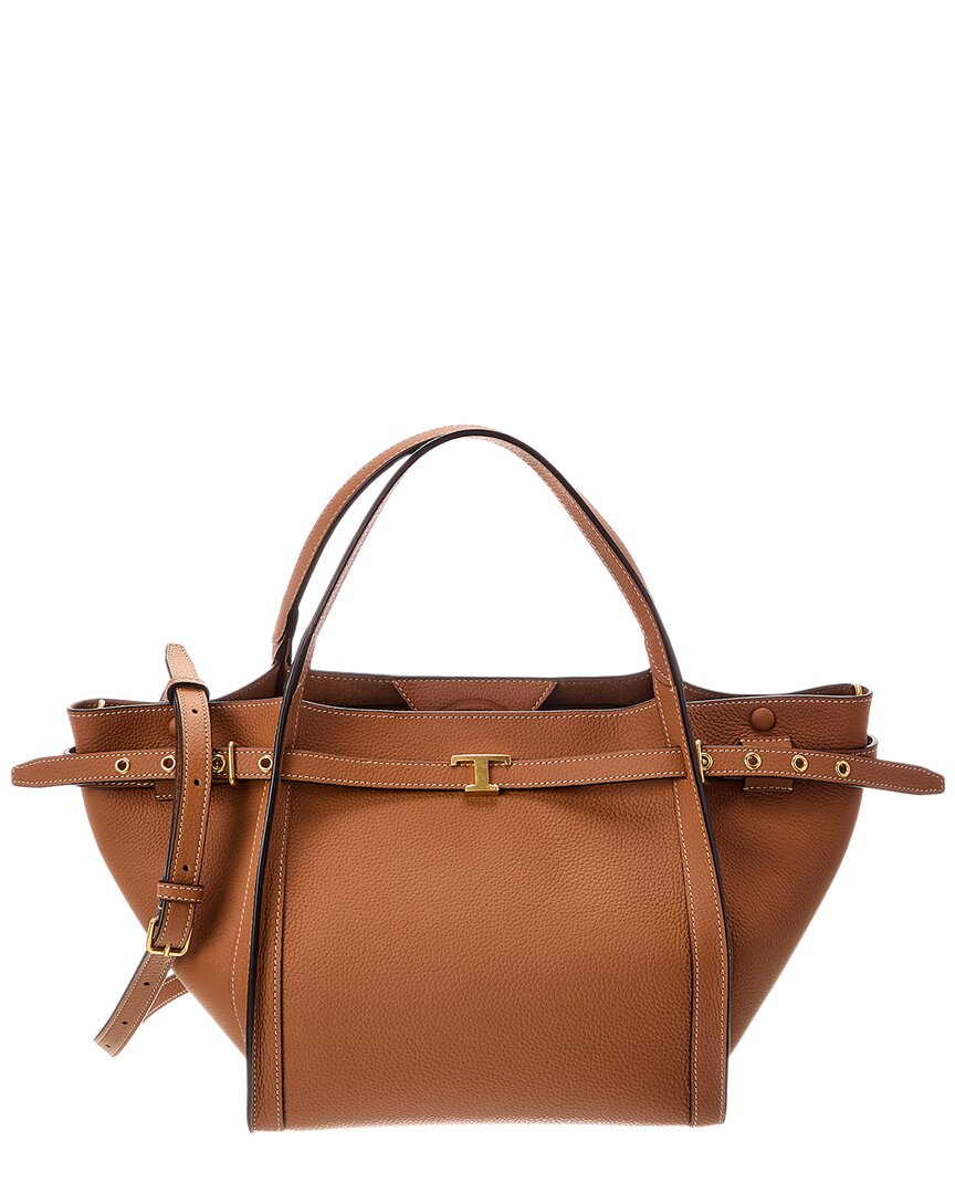 TOD's | Womens | Logo Small Leather Tote | Brown
