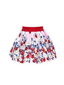 Girls | Cherry Print Cotton Skirt | FairyTale Pink