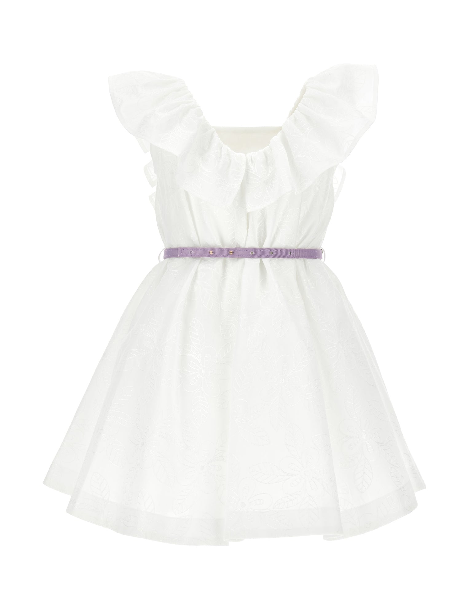 Girls | Embroidered Circle Dress | White