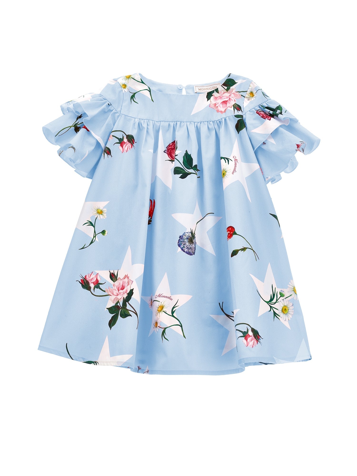 Girls | Flared Cotton Dress | Sky Blue