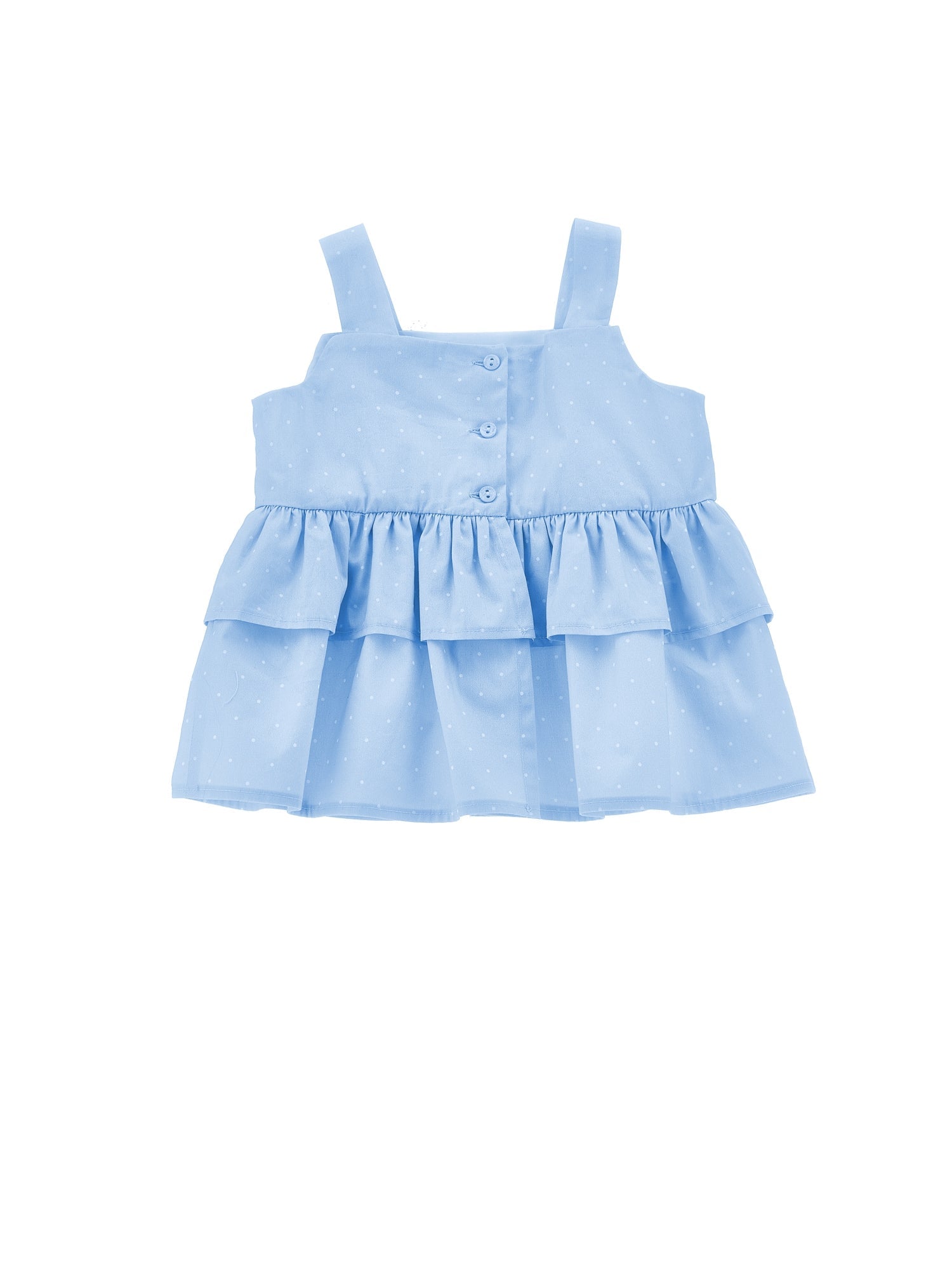 Girls | Double Gala Poplin Top | Sky Blue