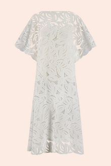 Embroidered Eyelet Caftan | Ivory