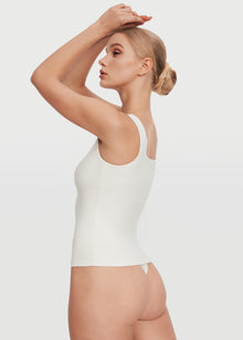 Square Neck Tank Top | White
