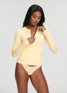 Quarter Zip Long Sleeve Top | Lemon Meringue