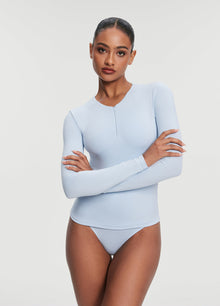 Quarter Zip Long Sleeve Top | Sky Blue