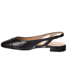 Stuart Weitzman | Womens | Sleek Leather Slingback Flat | Black