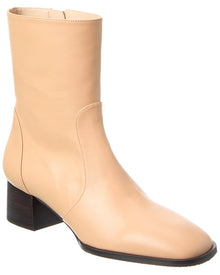 Stuart Weitzman | Womens | Nola Zip Leather Bootie | Beige