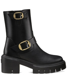 Stuart Weitzman | Womens | Soho Leather Moto Bootie | Black