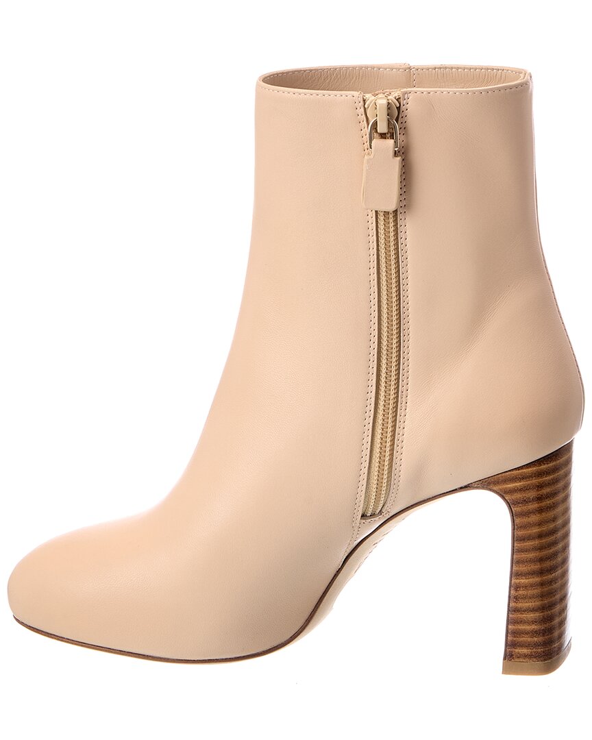 Stuart Weitzman | Womens | Babette Platform Zip Leather Bootie | Beige