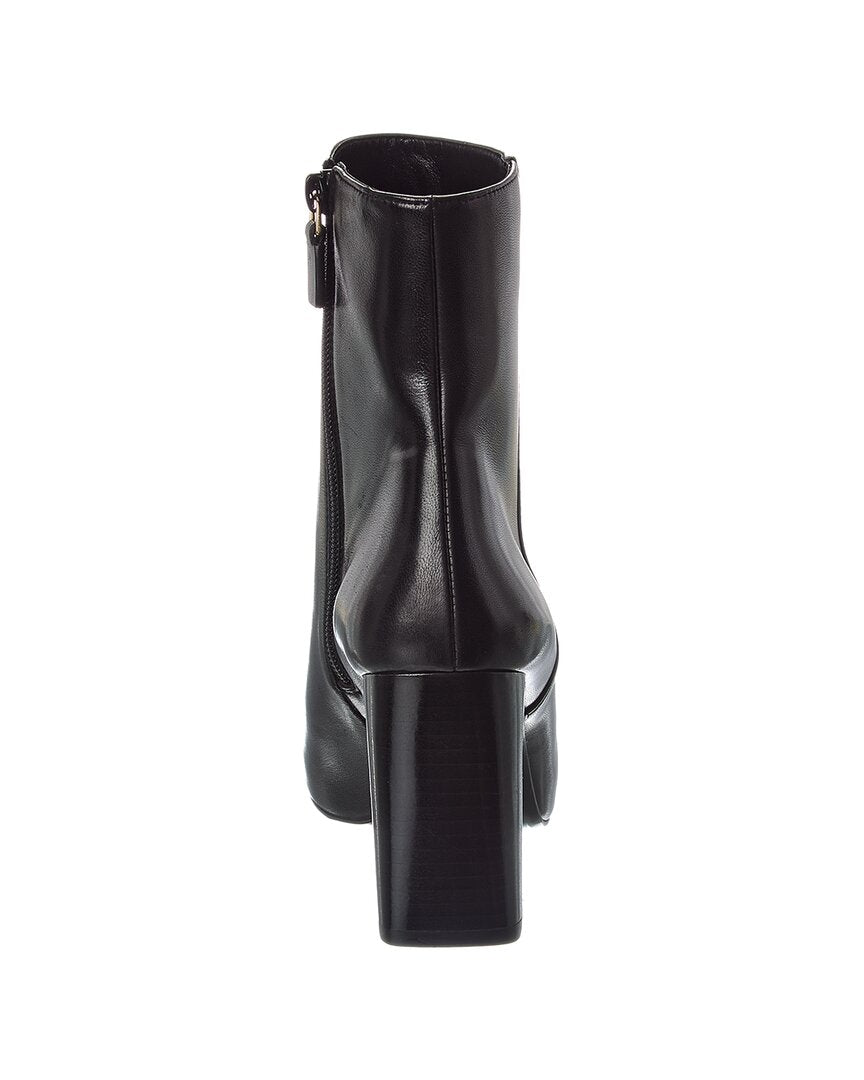 Stuart Weitzman | Womens | Babette Platform Zip Leather Bootie | Black