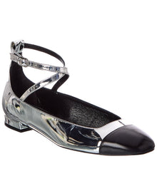 Stuart Weitzman | Womens | Eden Strap Leather Flat | Silver