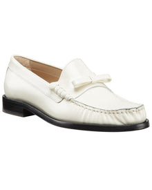 Stuart Weitzman | Womens | Lottie Bow Leather Loafer | White