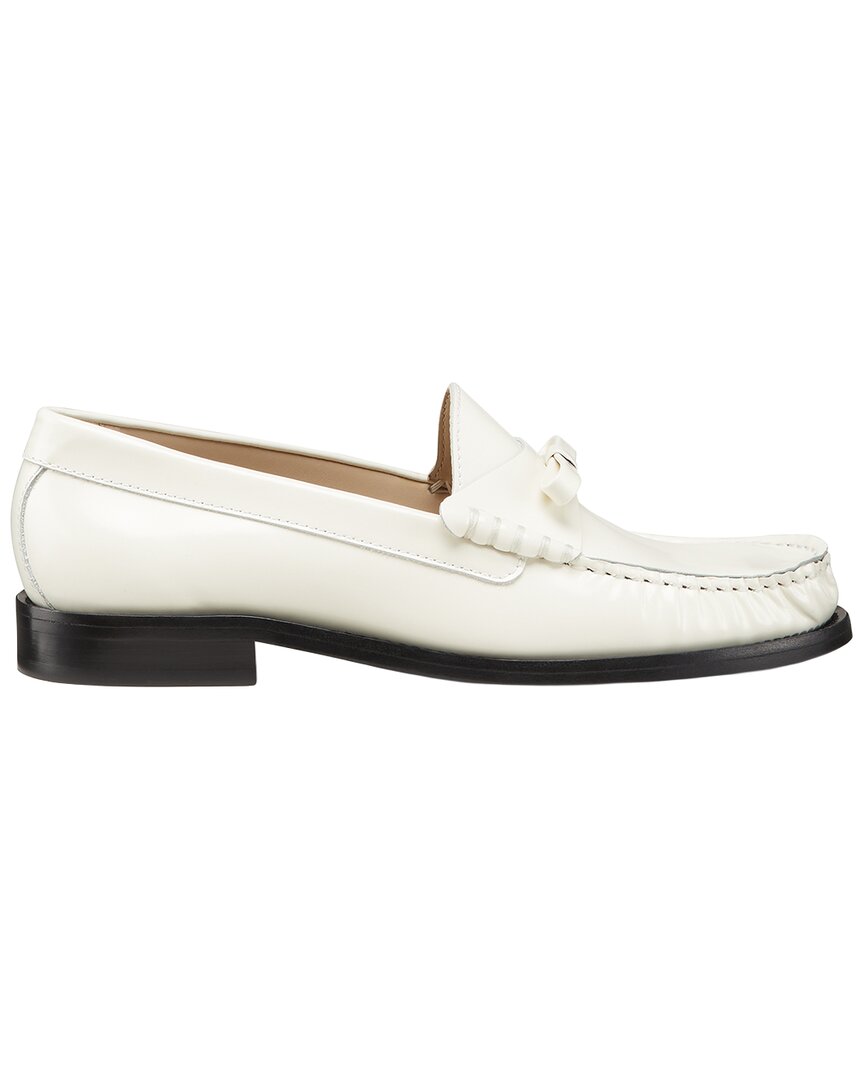 Stuart Weitzman | Womens | Lottie Bow Leather Loafer | White