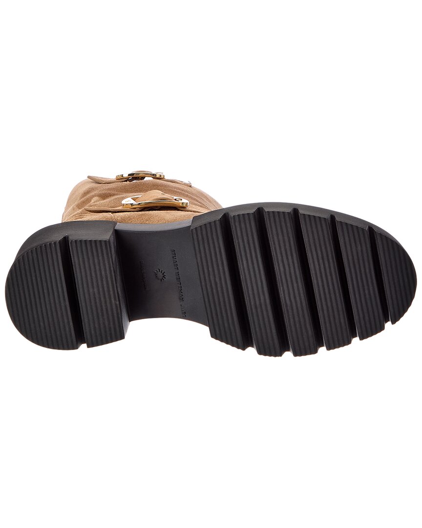 Stuart Weitzman | Womens | Soho Moto Suede Bootie | Khaki