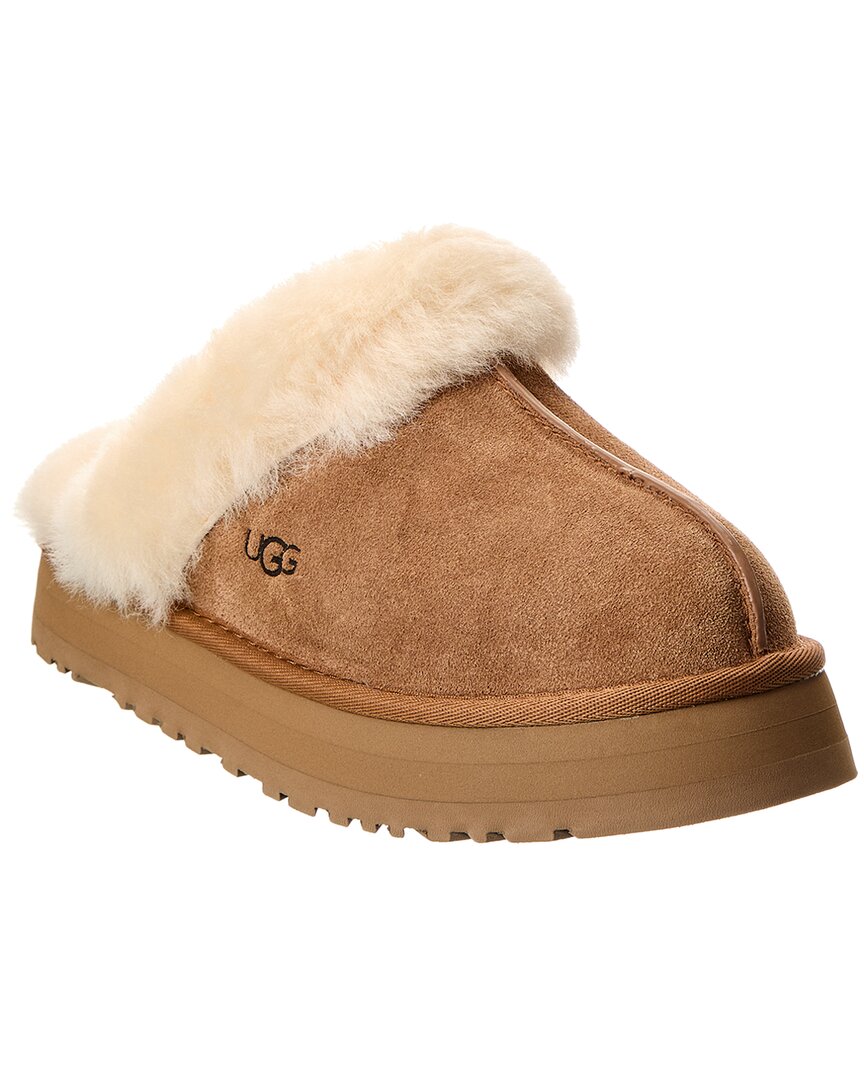 UGG | Womens | Disquette Suede & Shearling Slipper | Brown