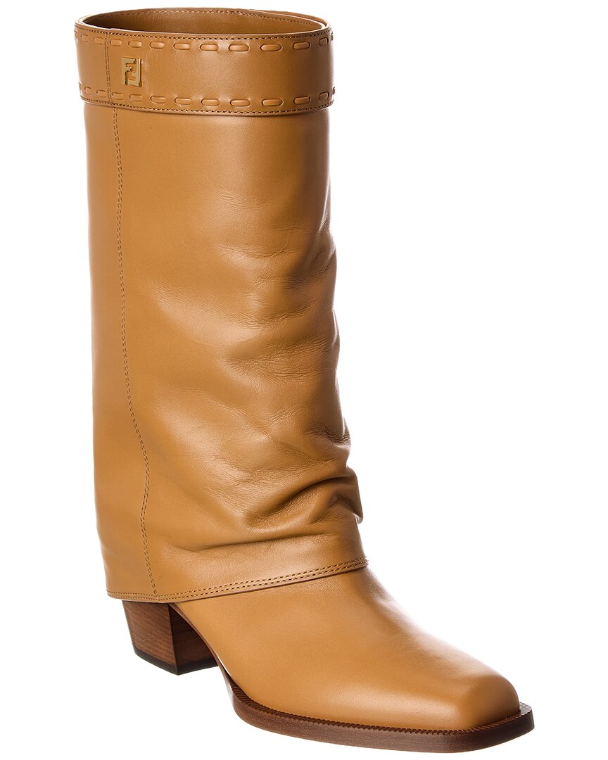 FENDI | Womens | FF Leather Boot | Beige