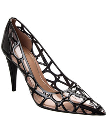 Valentino | Womens | VLogo 90 Vinyl & Patent Pump | Black