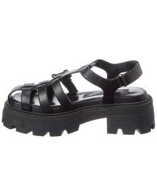 Sergio Rossi | Womens | Twenty Buckle Leather Sandal | Black