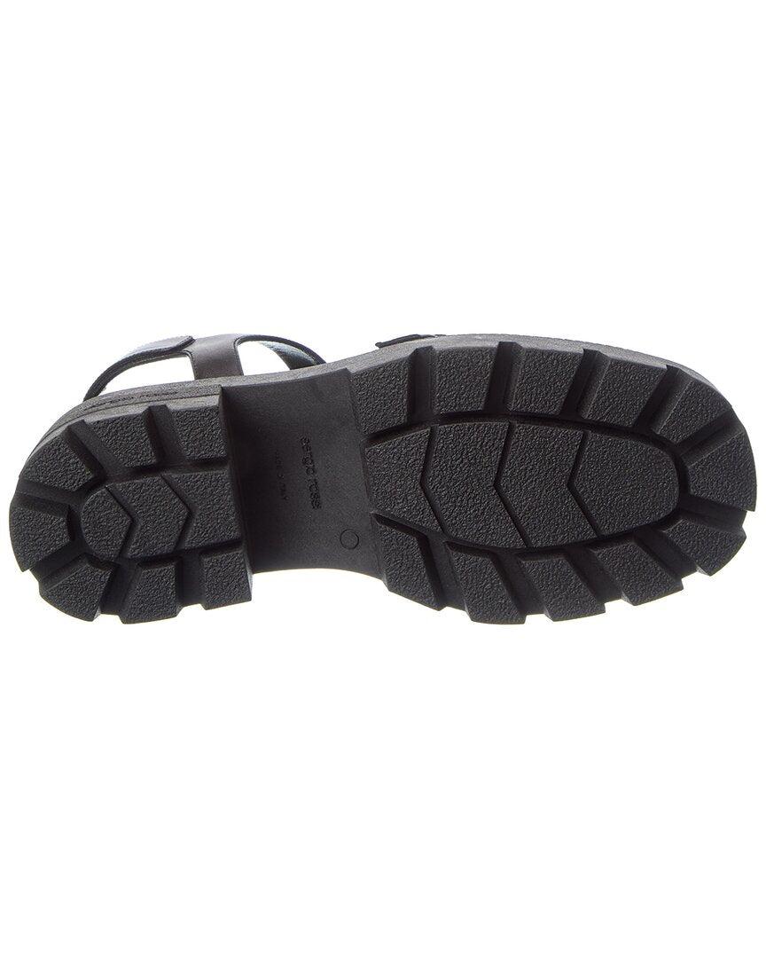 Sergio Rossi | Womens | Twenty Buckle Leather Sandal | Black