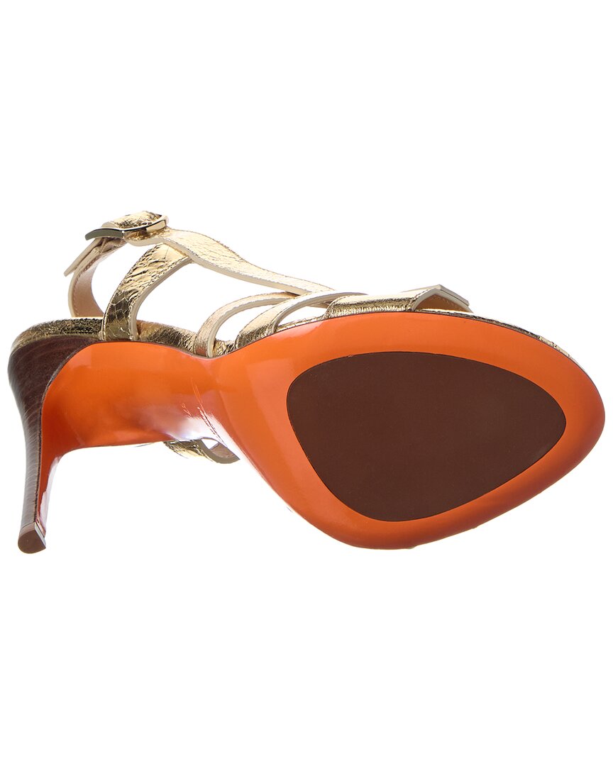 Santoni | Womens | Leather Slingback Sandal | Gold