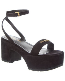 Dior | Womens | D-Lane Suede Platform Sandal | Black