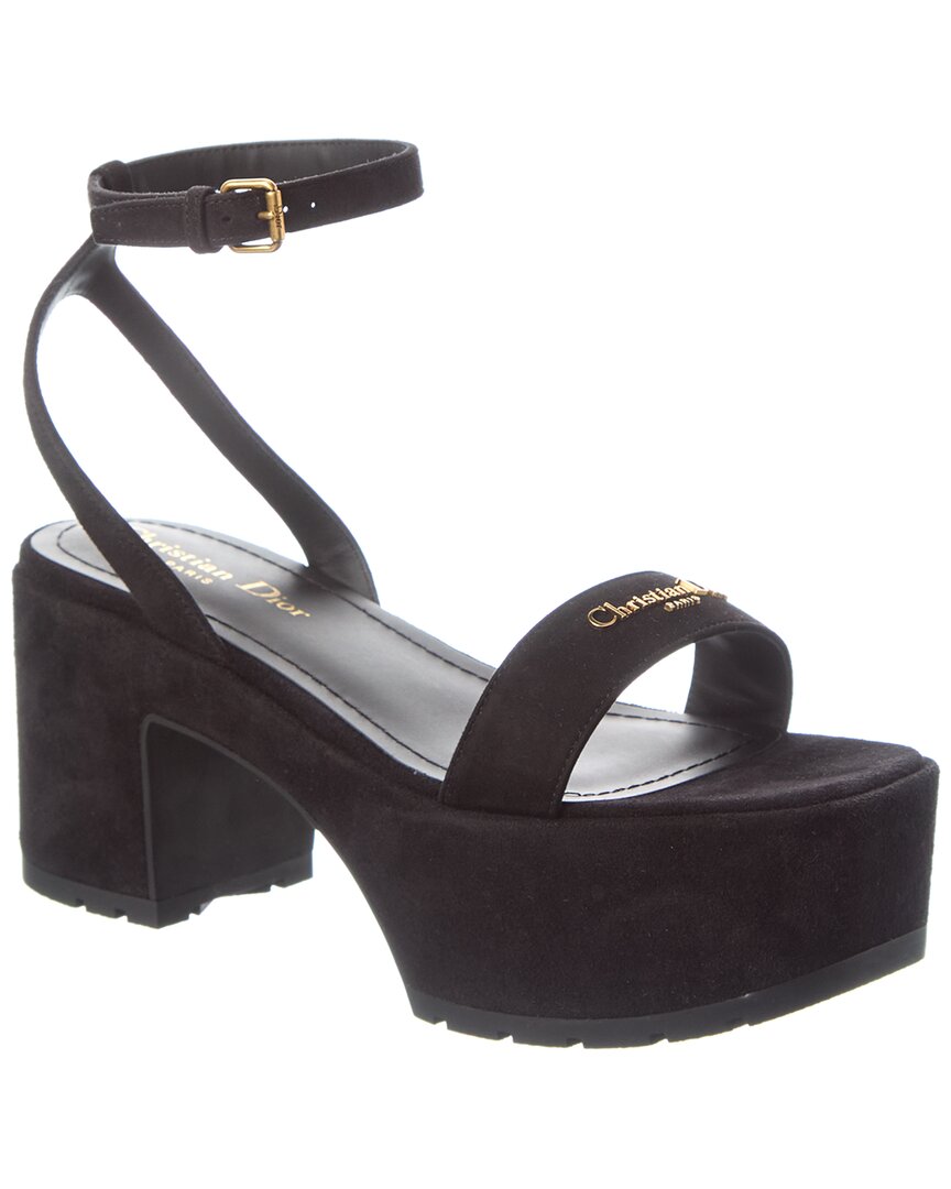Dior | Womens | D-Lane Suede Platform Sandal | Black