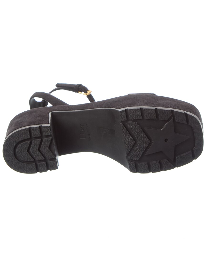 Dior | Womens | D-Lane Suede Platform Sandal | Black