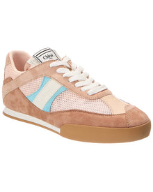 Chloe | Womens | Kick Suede-Trim Sneaker | Pink