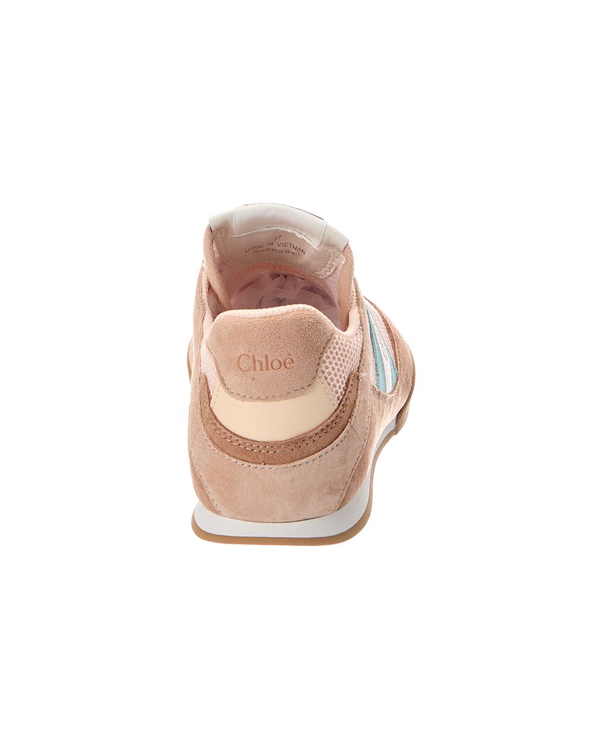 Chloe | Womens | Kick Suede-Trim Sneaker | Pink