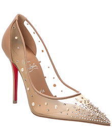 Christian Louboutin | Womens | Miss Z Degrastrass 100 Mesh & Leather Pump | Beige