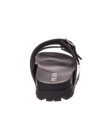 Prada | Womens | Rubber & Leather Sandal | Black