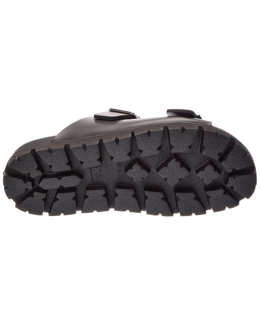 Prada | Womens | Rubber & Leather Sandal | Black