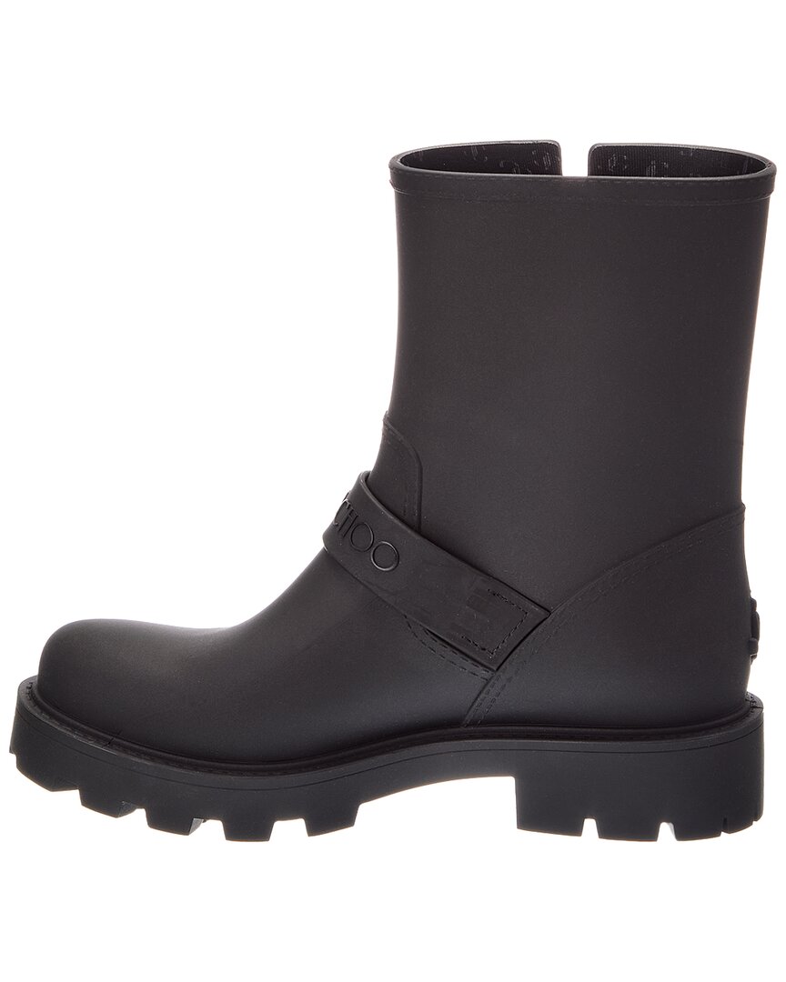 Jimmy Choo | Womens | Biker Rubber Rain Boot | Black