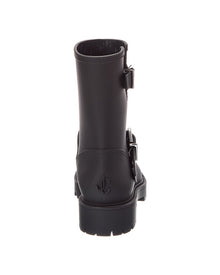 Jimmy Choo | Womens | Biker Rubber Rain Boot | Black
