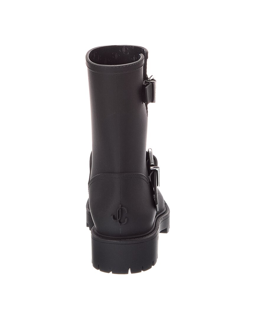 Jimmy Choo | Womens | Biker Rubber Rain Boot | Black