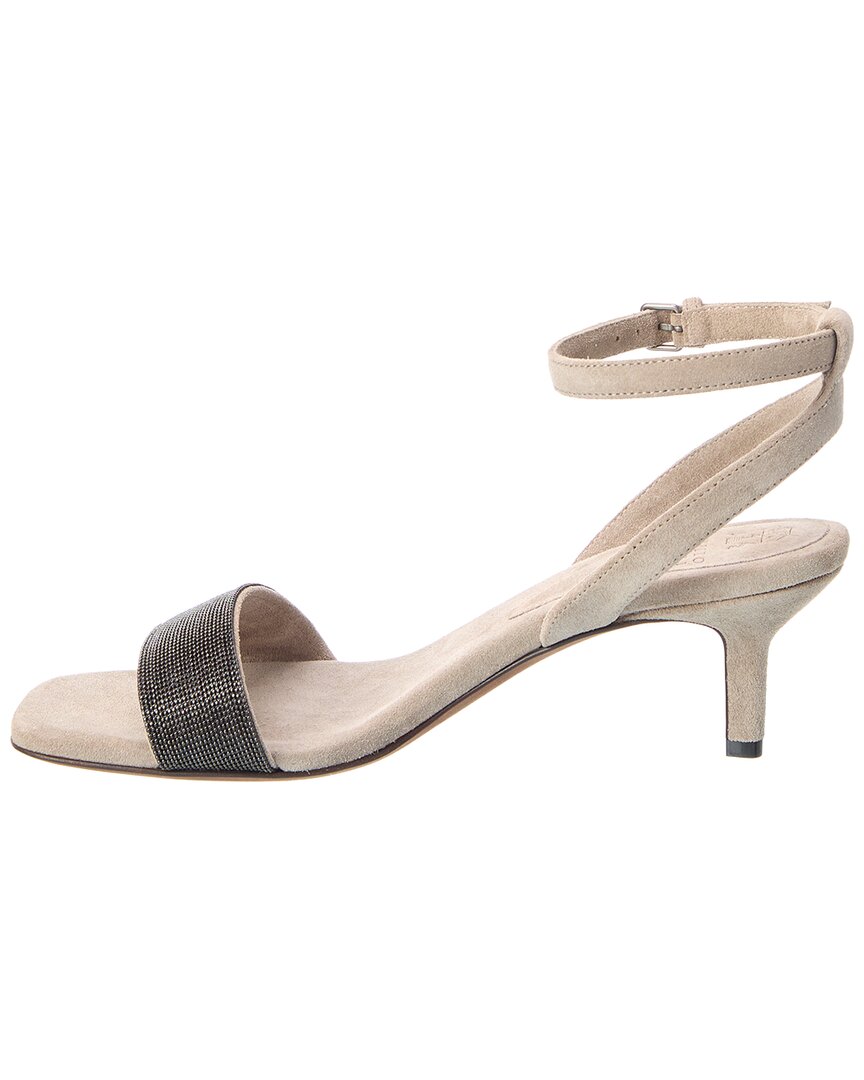 Brunello Cucinelli | Womens | Suede Sandal | Beige