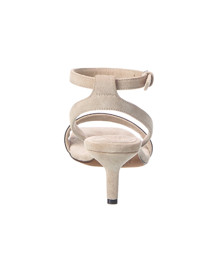 Brunello Cucinelli | Womens | Suede Sandal | Beige