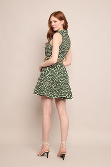 Hannah Dress | Abstract Dot Green Turtledove