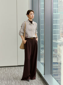 Straight-cut Commuter Suit Pants | Purple