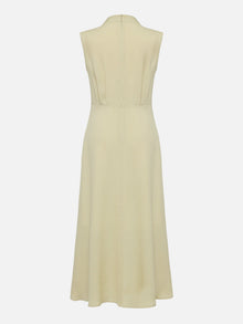 Triacetate Sleeveless Dress | Yellow