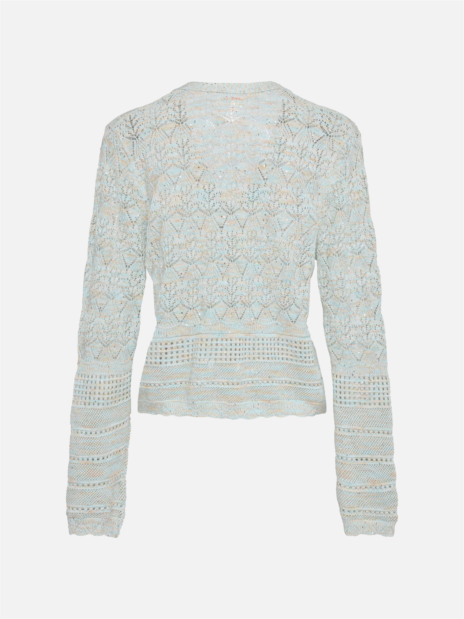 Hollow Fitted Knit Cardigan | Blue