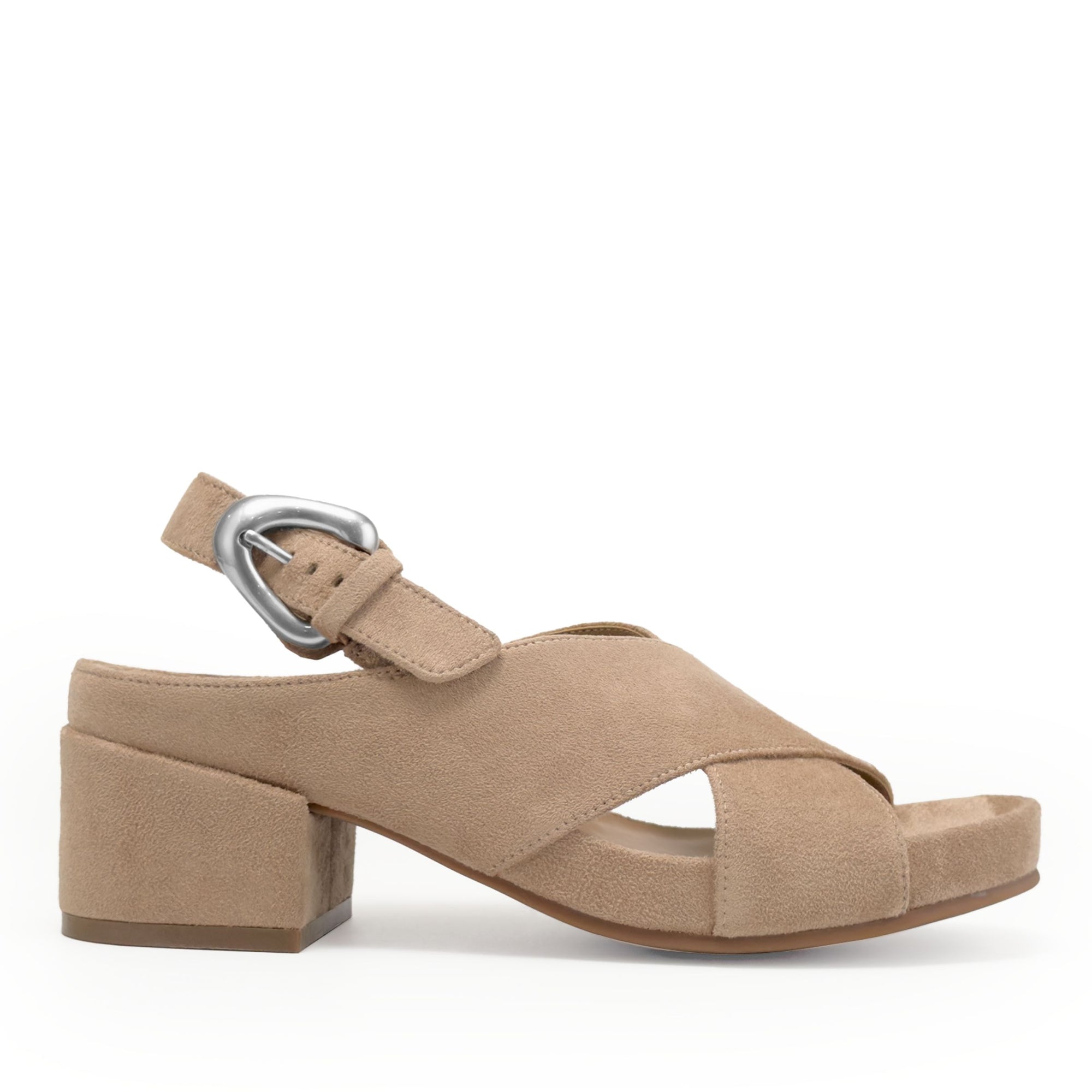 Chrystie Sandal Block Heel | Dune Faux Suede