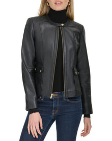 Cole Haan | Womens | Smooth Leather Jacket | Black