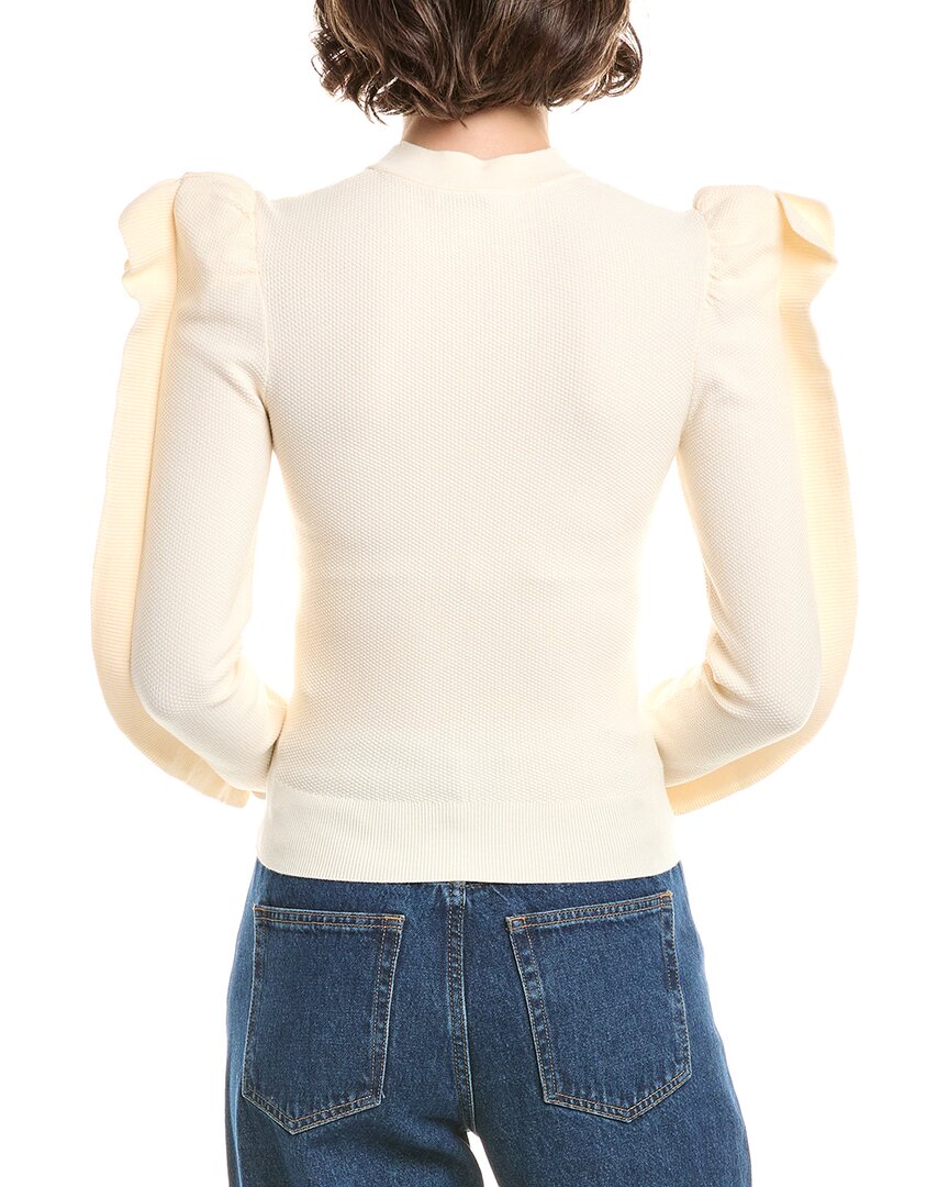 Max Mara | Womens | Genero Ruffle Puff Sleeve Sweater | White