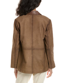 Walter Baker | Womens | Ray Leather Blazer | Brown Multi